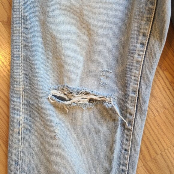 MOUSSY VINTAGE TIFTON WIDE STRAIGHT JEANS HIGH RISE RIPPED ANKLE RIGID DENIM 24 - Picture 5 of 8